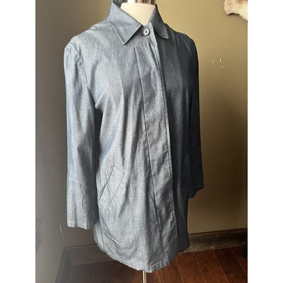 RALPH LAUREN Womens Button Front Long Sleeve Jean Jacket Coat M Blue - Picture 2 of 11